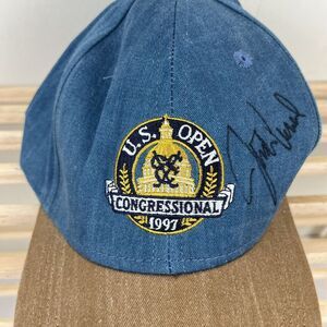 VTG Justin Leonard Signed Hat Cap 1997 US Open‎ Golf Congressional Country Club
